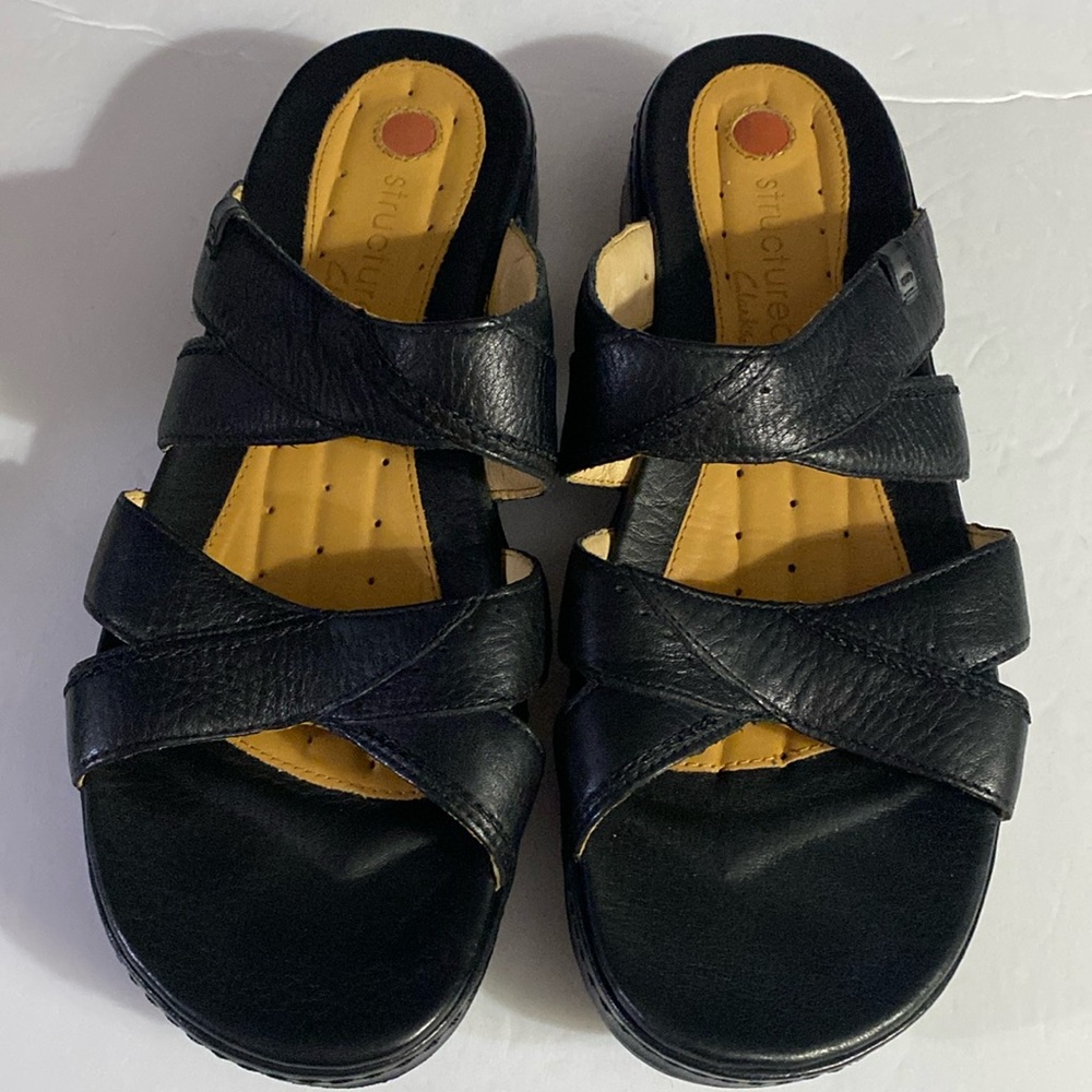 Unstructured CLARKS Sandals, Sz 10, Leather, Slides, Slip on, Classic,Comfort - Picture 16 of 16